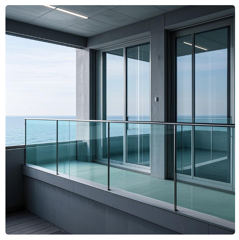Safety Balcony Glass Railing Heat Resistant Frost Proof For Extreme Weather Areas