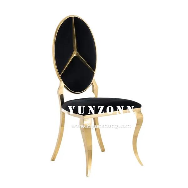 Hot Sale Fancy Benz Design Back Dining Furniture Gold Stainless Steel Banquet