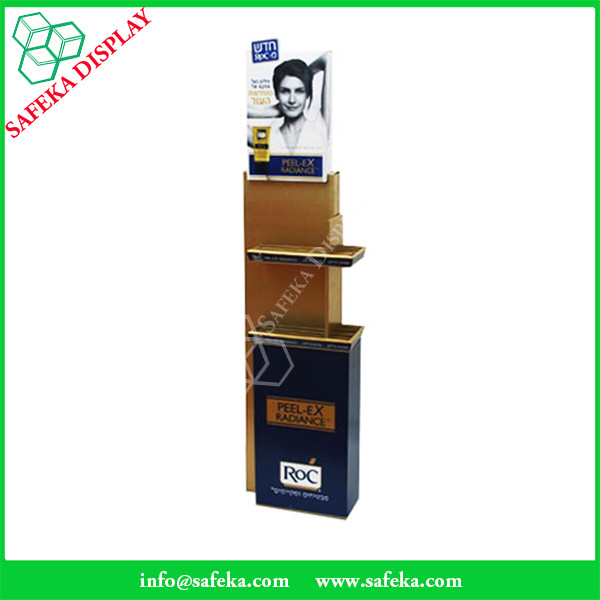 Innovative pop displays Promotion cardboard makeup display stand Custom beauty products floating shelf