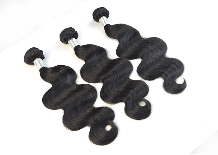 Black Body Wave Virgin Remy Human Hair Extensions Peruvian Hair For Women