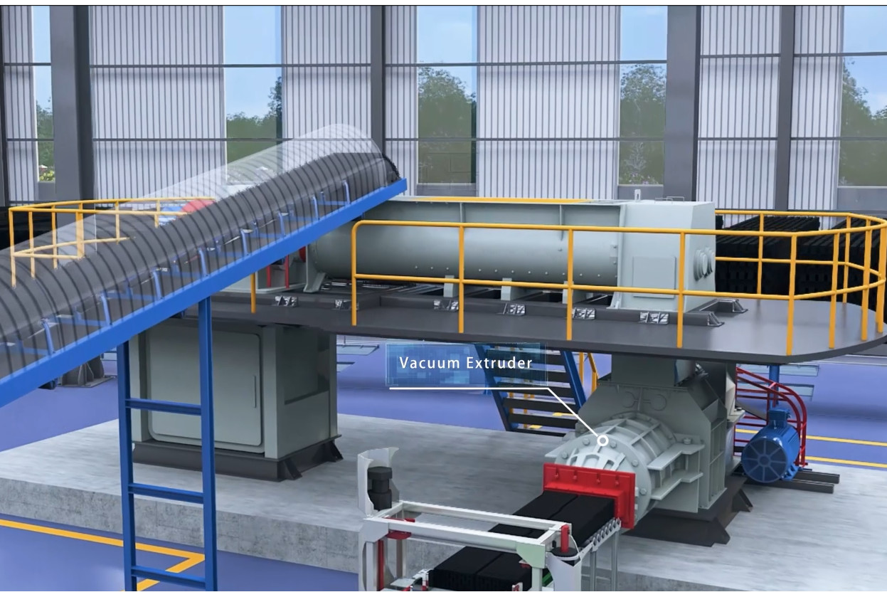 Double Stage Vacuum Extruder Clay Brick Making Machine With 160 + 400kw