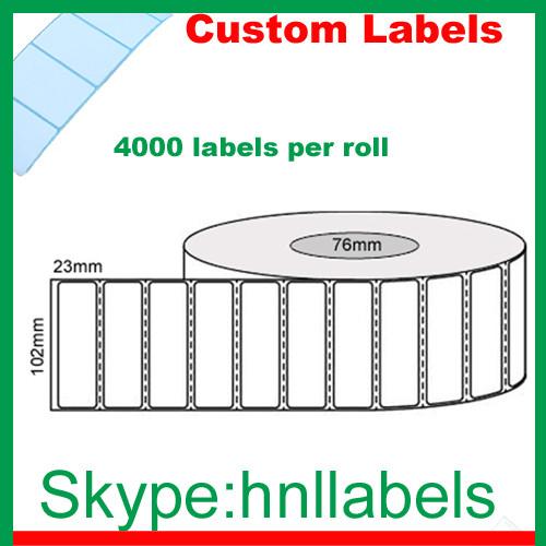 Thermal Transfer Labels 102mmX23mm/1 Plain Transfer Roll Perm Perfs 4,000Lpr,