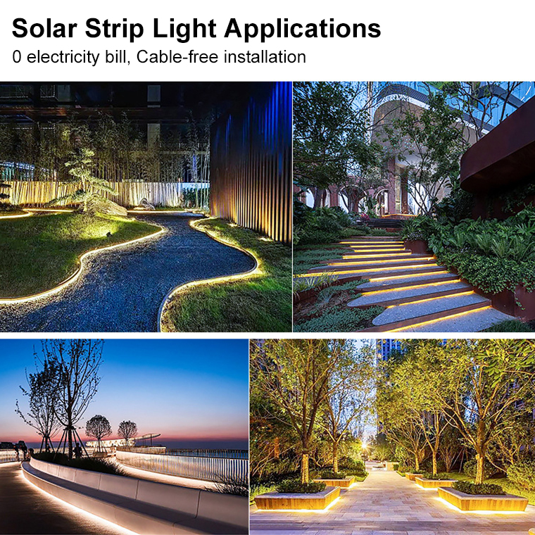 2200k 10 Meters Solar Light Strip Outdoor Solar Powered Rope Lights