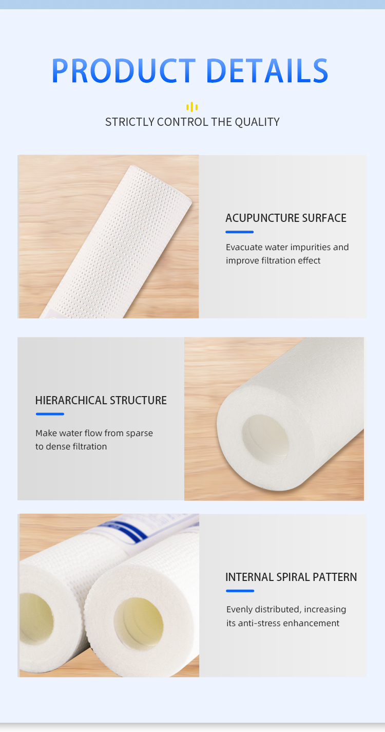 20 Inch 5 Micron PP Water Sediment Filter Cartridge for Whole House Water Filtration