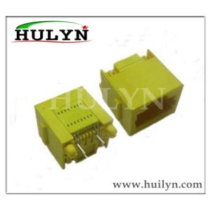 1x1 Vertical RJ45 connector,RJ45 Modular JACK Yellow