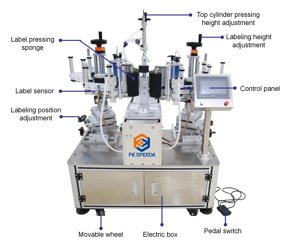Flat Surface Bottle Sticker Label Applicator with High Precision and Tolerance ±0.5mm
