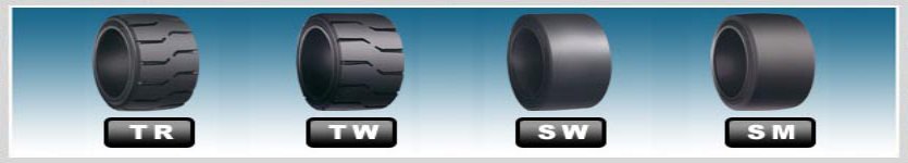 Solid Forklift Tires 10 - 28 Forklift Spare Parts Low Speeding High Pressure Performance