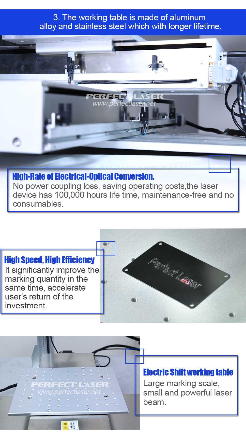 Portable Plastic Metal Optical Fiber Laser Marking Machine Electric Shift Working Platform