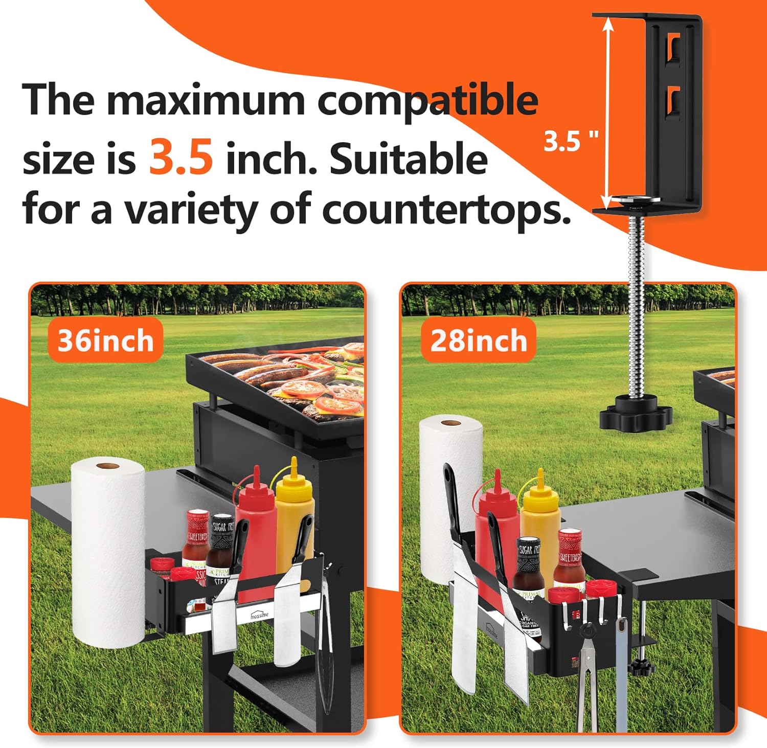 Convenient Carbon Steel Griddle Grill Caddy Organizer for Blackstone BBQ Accessories