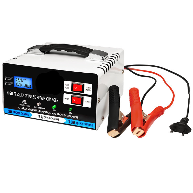 Portable 12V 24V Car Battery Charger with Full Intelligent Automatic Lead Acid Battery Charging and Power Supply Adapter
