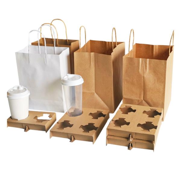 Disposable take away paper pulp tray 2 cup 4 cup holder cup carrier for coffee