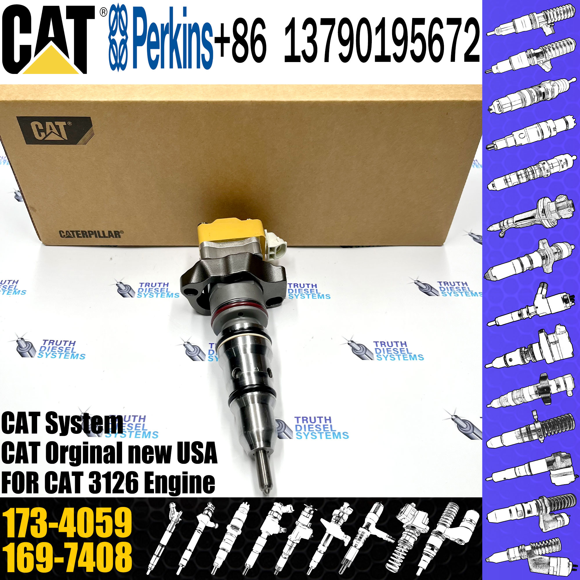 Caterpillar Parts 126-0499 131-7150 173-4059 196-1401 222-5967 OR9349 For Engine 3126 3126B 3126E C-A-T Injector