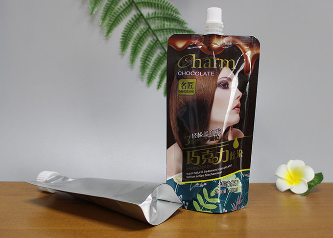 Custom Handle Laminated Doypack Packing Bags With Spout For Liquid Juice
