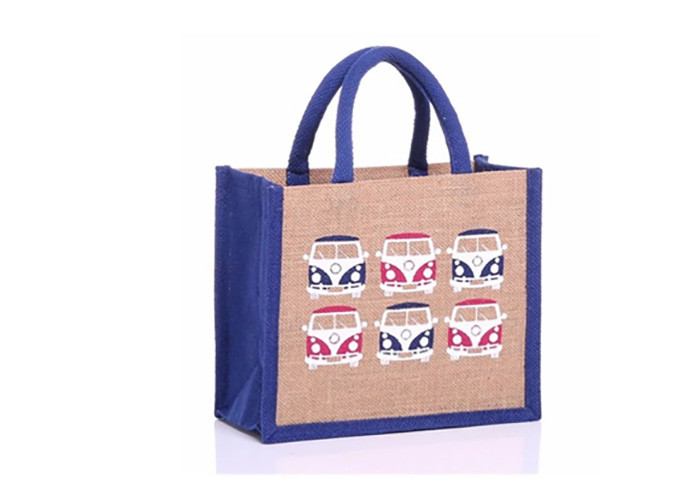 Custom Logo Printable 6 Bottle Wine Tote Bag Wasable Burlap Jute With Divider