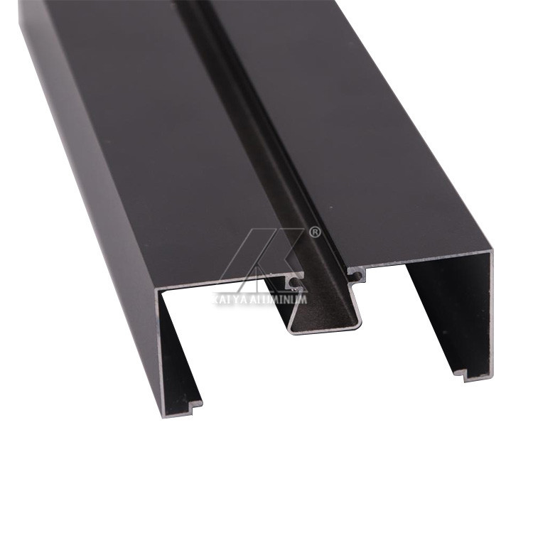 Powder Coating Extruded Wardrobe Aluminium Profile For Sliding Closet Door Frame