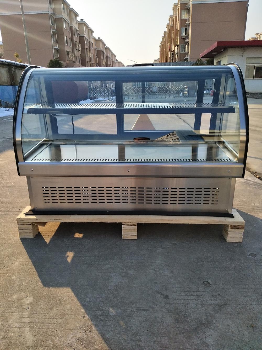 Refrigerated Countertop Curved Glass Bakery Dessert Display Cooler 3.3CU.FT