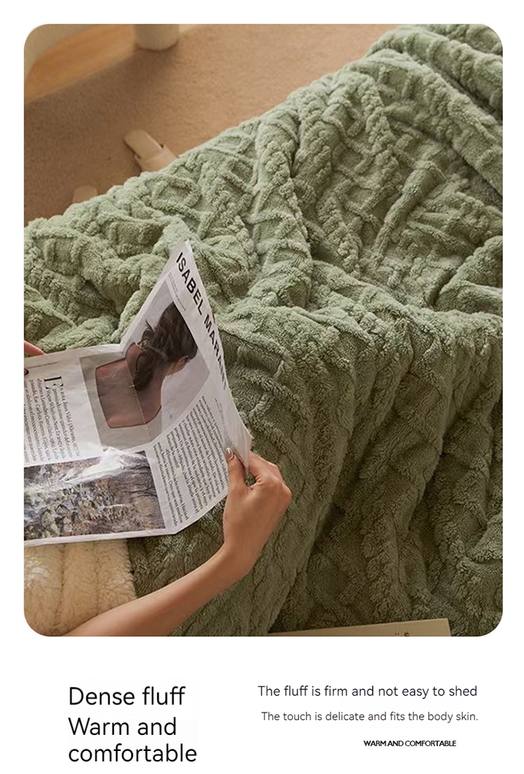 Wedding Knitted Double Sided Lamb Cashmere Plaid Blanket for Winter Warmth