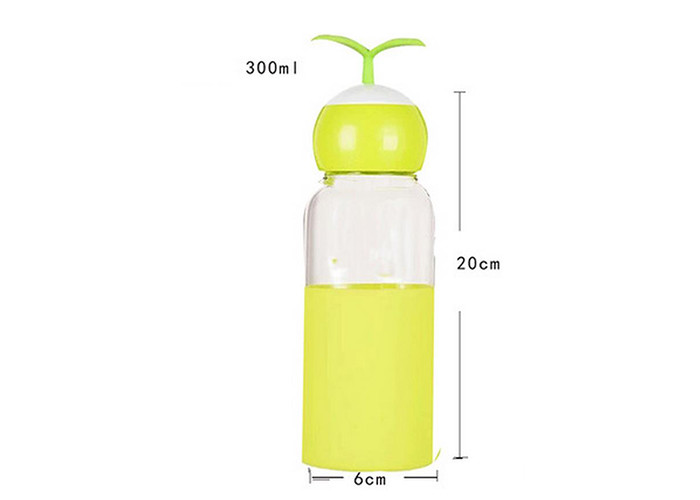 300ml Glass Drinking Bottles With Silicone Cover Eco Friendly Feature