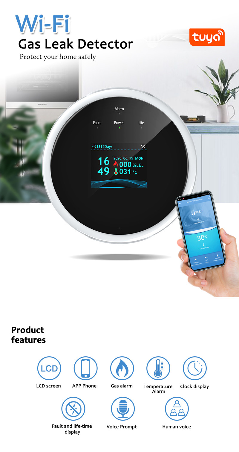LCD Display Smoke Detector And Carbon Monoxide Detector
