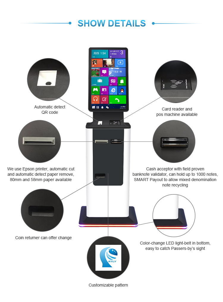 Self Automatic Lot Entrance Exit Outdoor Payment Kiosk Vending Parking Ticket