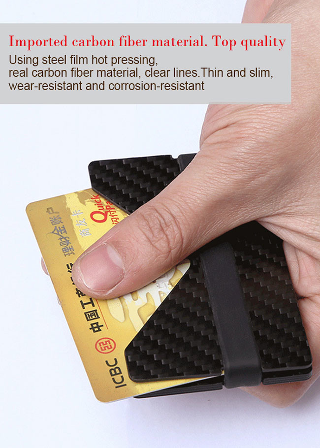 Custom Size Thin Carbon Fiber Money Clip Card Holder