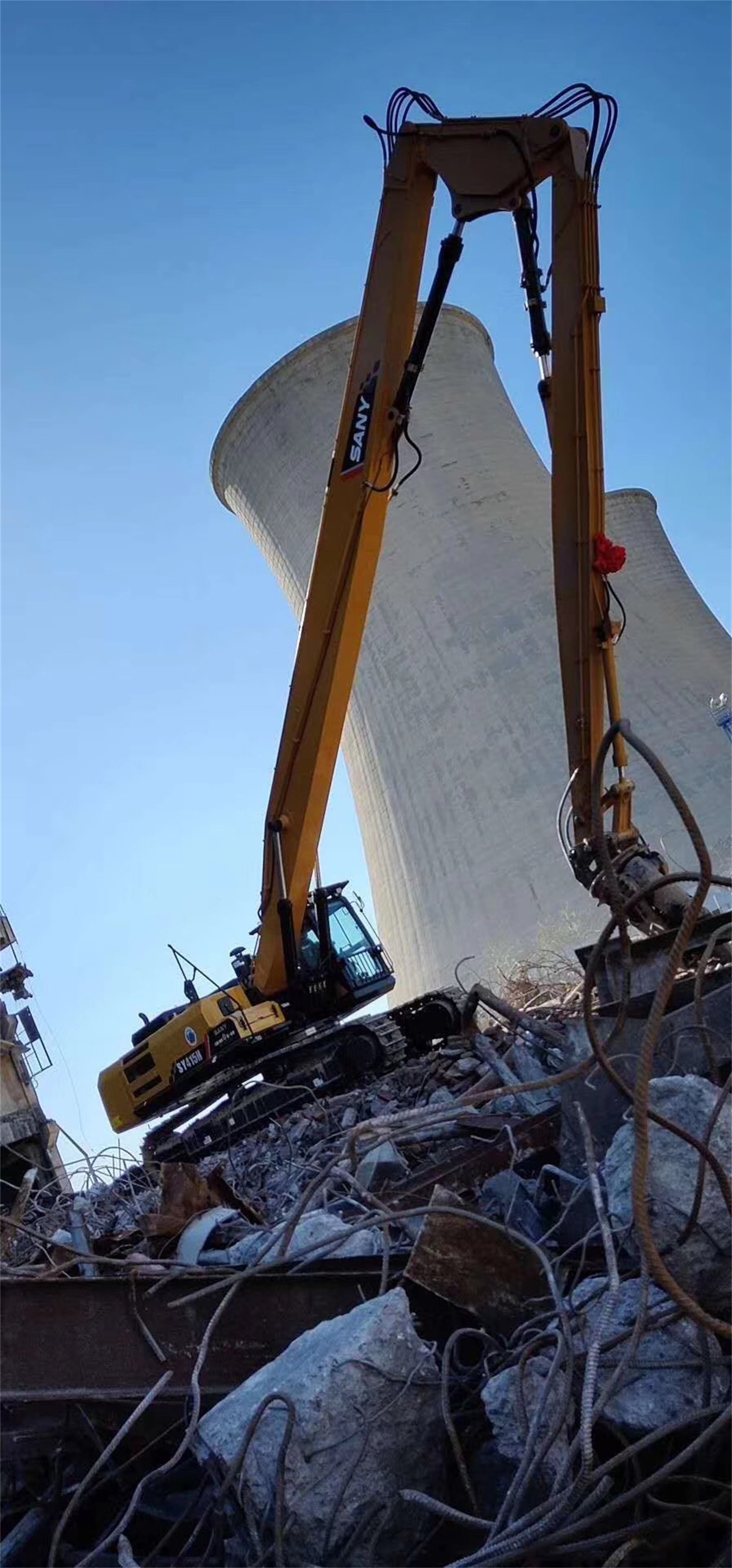 Sk480 Excavator Demolition Boom Extension Arm Q355B Material