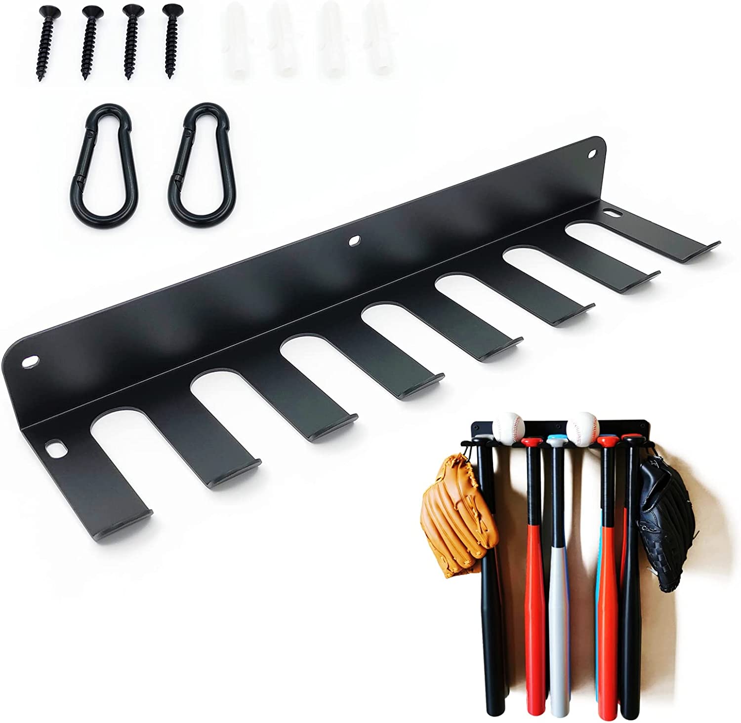 Single Tier Black Wall Mounted Metal Storage Rack for Entertainment Venue Organization