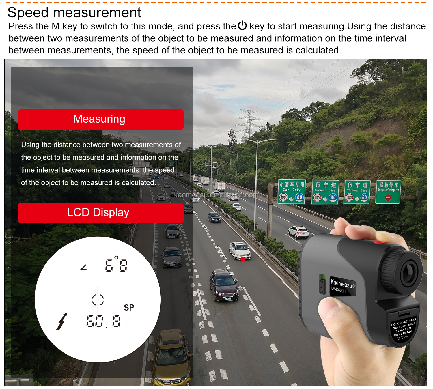 450m High Precision Rangefinder Golf Range Finder Distance Meter Laser Works Rangefinder