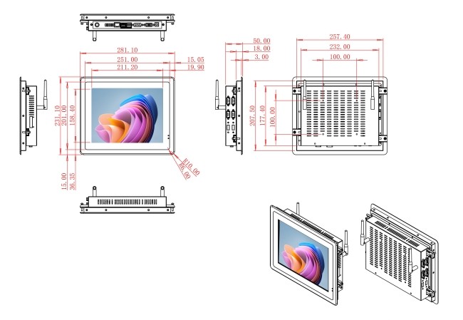 10.4-Inch Embedded Windows Touch Screen for Industrial HMI Panels and Automation Systems