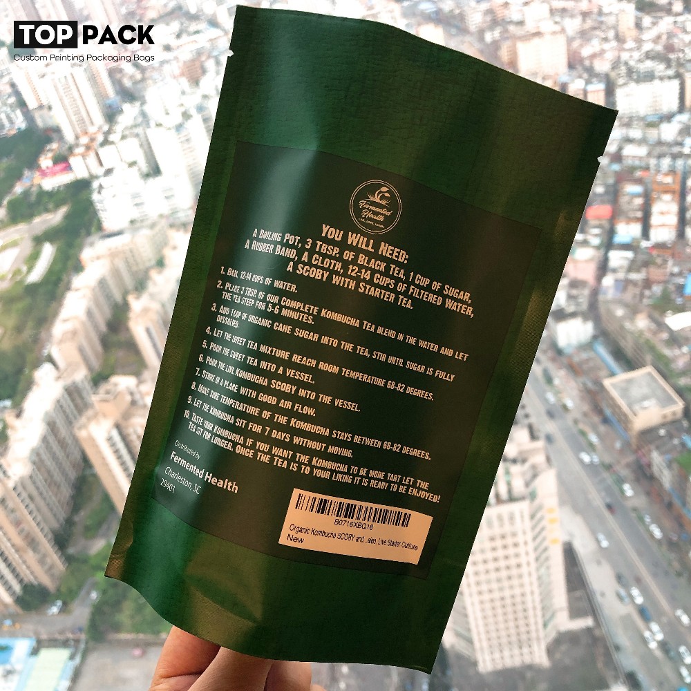 Custom Digital Print Food Packaging Pouches For Morniga Leaf Powder