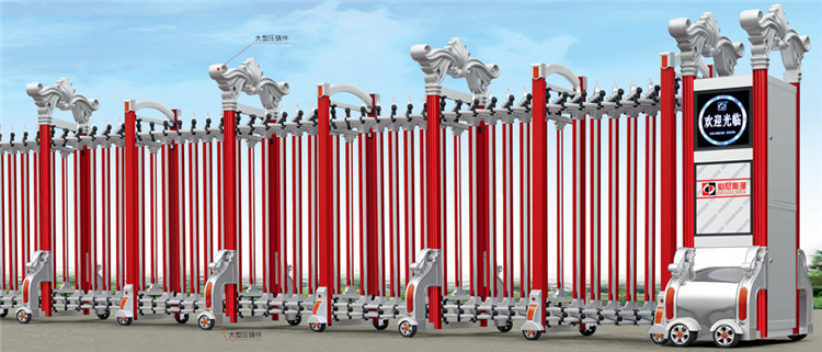 1600mm Height Automatic Retractable Gate Electronic Collapsible Retractable Safety Gate
