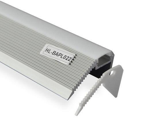 Silver white LED aluminum profile for stairs LED strips profile Clear/Frosted/Milky PC cover