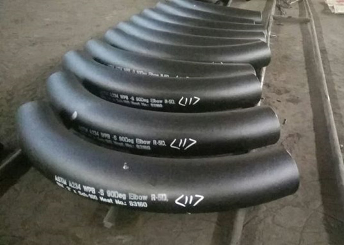 8" SCH80 Elbow Steel Boiler Tubes / Ss 90 Degree Elbow BW B16.9 Black Painting