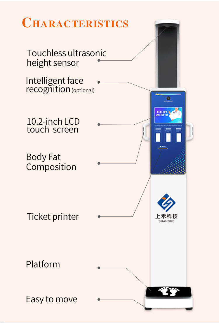 Coin Operated Bmi Weight And Height Measuring Machine Body Fat Scale