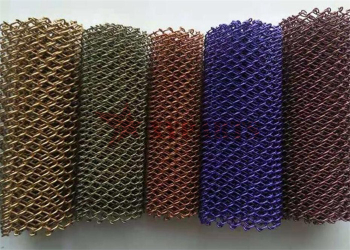 Aluminum Spiral 1mm Metal Mesh Curtain Customized Size Color For Partition Screen