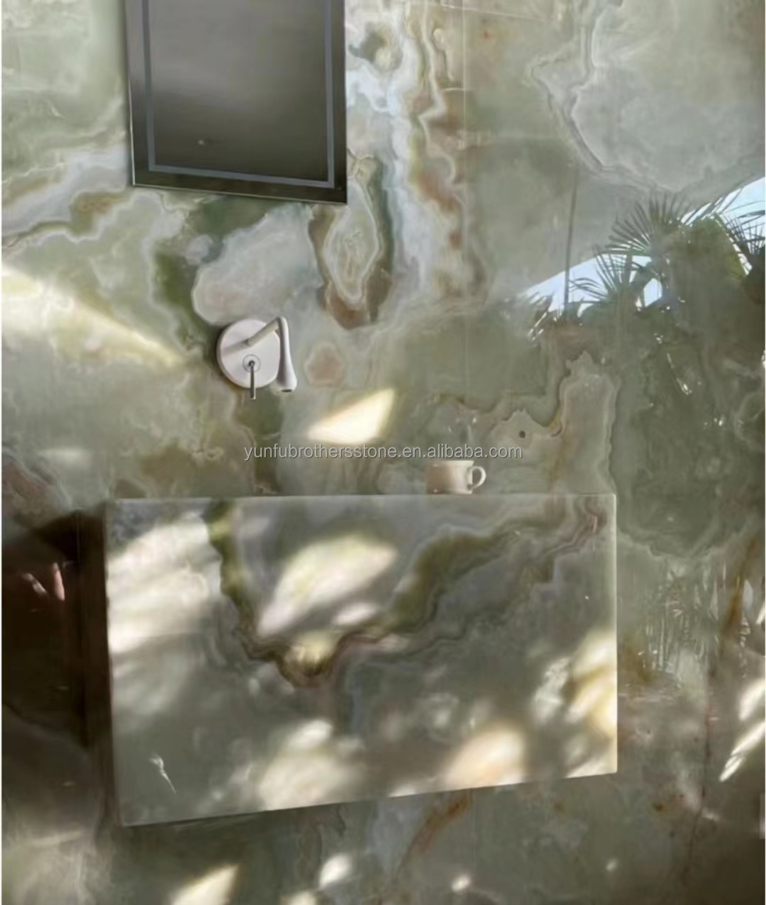 Modern Afghan Green Onyx Stone Slab for Hotel Living Room and Dining Hall Decoration