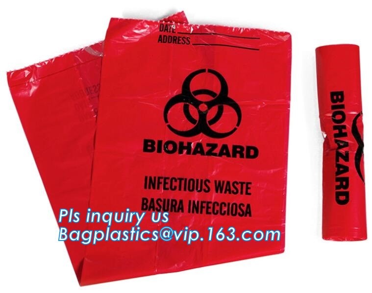 Clinical Waste Bags (Yellow), Heavy Duty Sacks , 17in x 25in (x25), Popular PE/PP biohazard eco bag,garbage bag,plastic