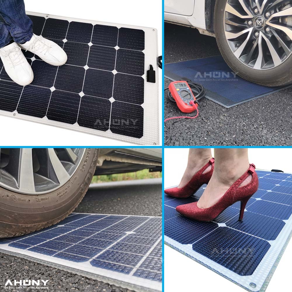 Semi Rigid Mono Perc Solar Panel 50w Saltwater Proof Marine Walk On Solar Panels