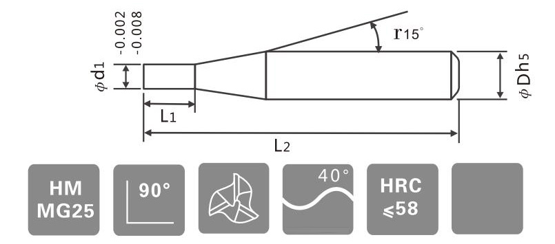 High Precision Polishing 3 Flute Tungsten Carbide Endmills for Aluminum