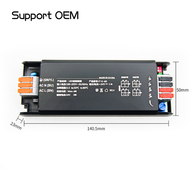 60W 24V LED Strip Power Supply For LED Light Strip IP20 Soft Start LED Driver