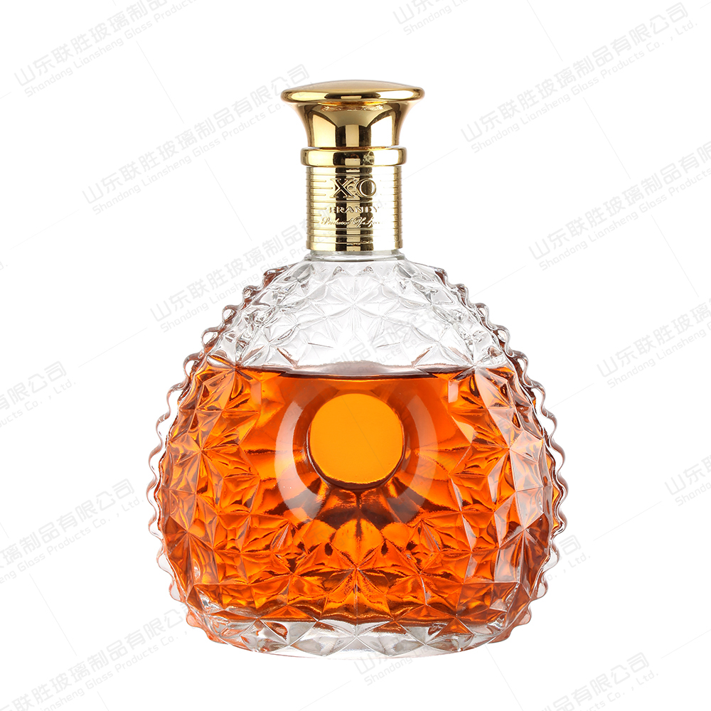 Big XO Glass Wine Bottles Clear With Hot Stamping Surface Handling