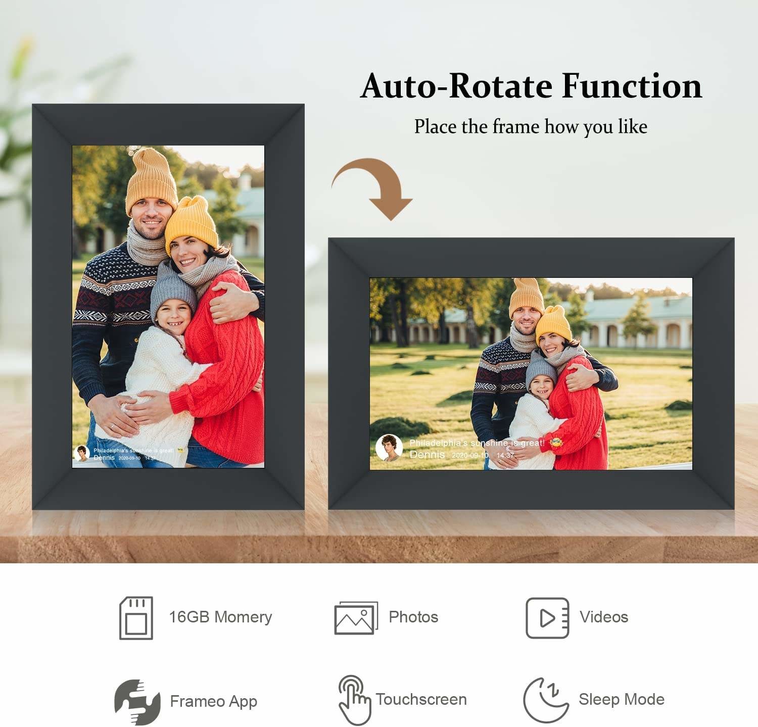 Full Hd 1080P electronic picture frame video album 10.1-inch smart wifi digital photo frame