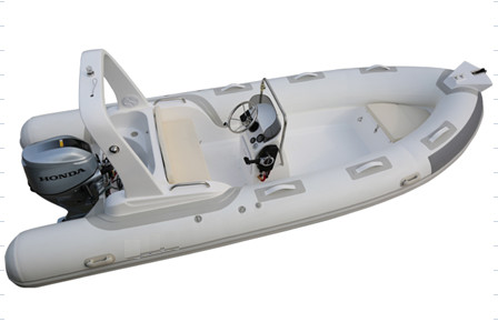 2022 large rigid hull with motor 17ft PVC or hypalon with sundeck light grey RIB520C