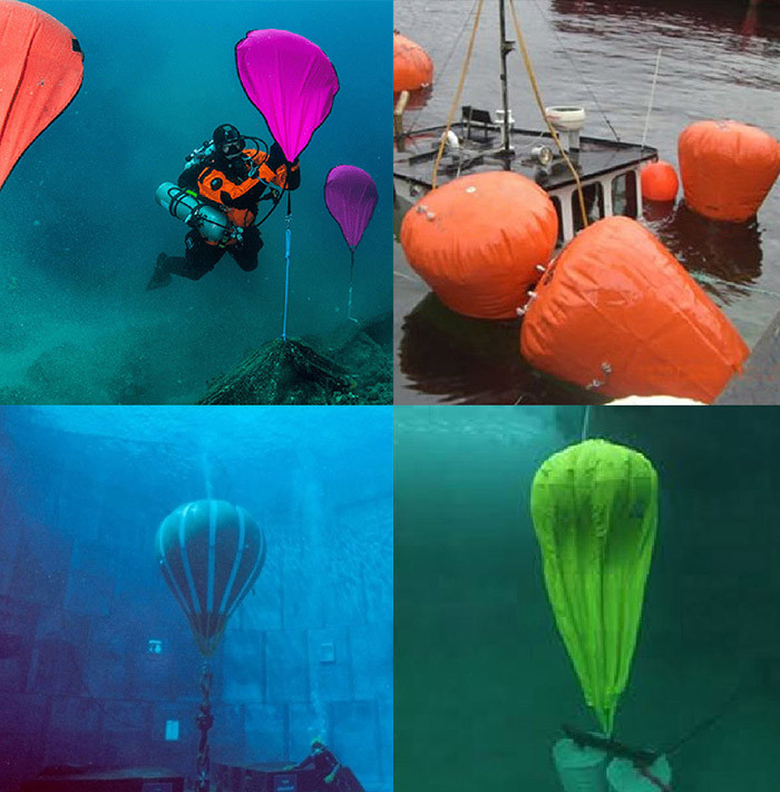Boat Air Bags PVC Buoyancy Bags Diving Parachute Shape Underwater Airbag