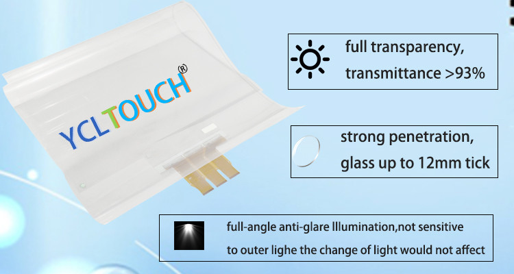 OEM ODM Interactive Touch Foil 50 Inch Curved Transparent Touch Screen Film