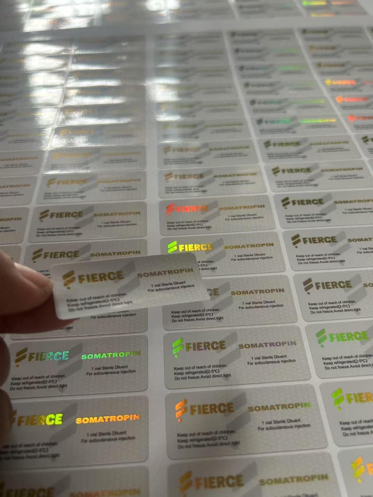 Customized Adhesive Injection Oil Labels For Steroide Product Test Cyp