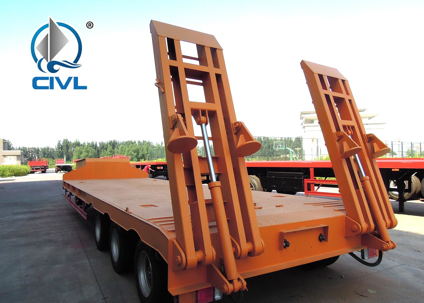 Hydraulic Cylinder CIMC CIVL 60t Low Bed Semi Trailer