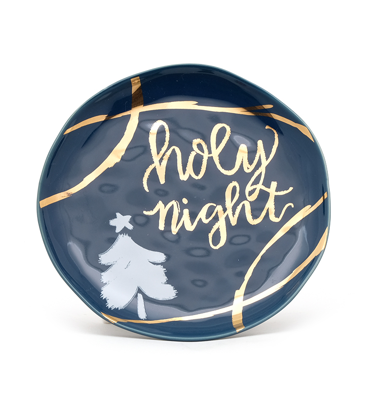 Popular design Christmas restaurant hotel porcelain snack cookie tapas salad serving plate for party