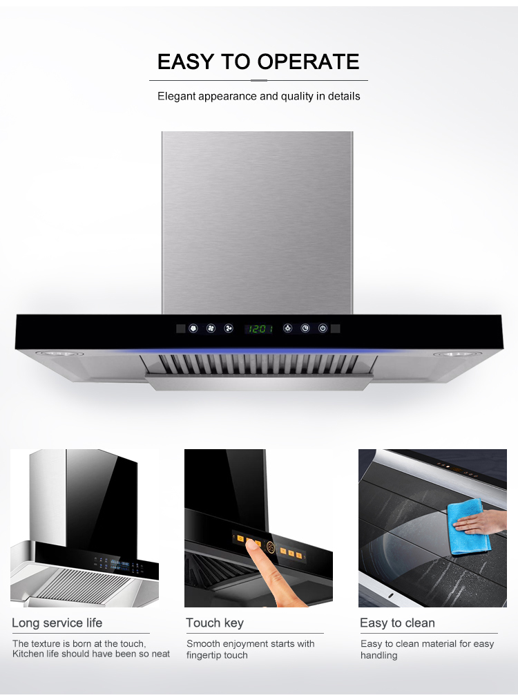 Commercial Cooker 75cm 800 Cfm Range Hood Modern Style