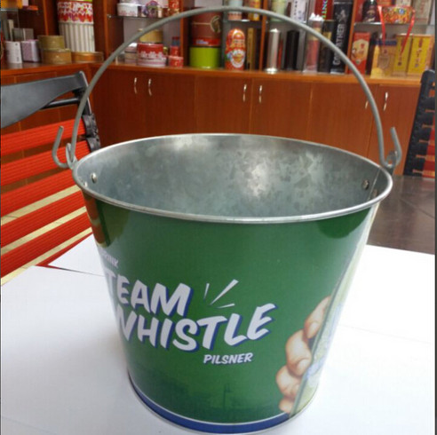 Gift / Food Packaging Small Galvenized Metal Tin Bucket With Handle